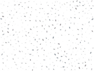 Christmas silver Rectangular glitter confetti background. White festive texture
