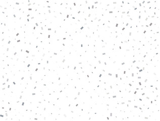 Christmas silver Rectangular glitter confetti background. White festive texture