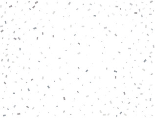 Christmas silver Rectangular glitter confetti background. White festive texture