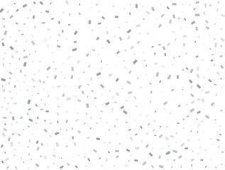 Christmas silver Rectangular glitter confetti background. White festive texture