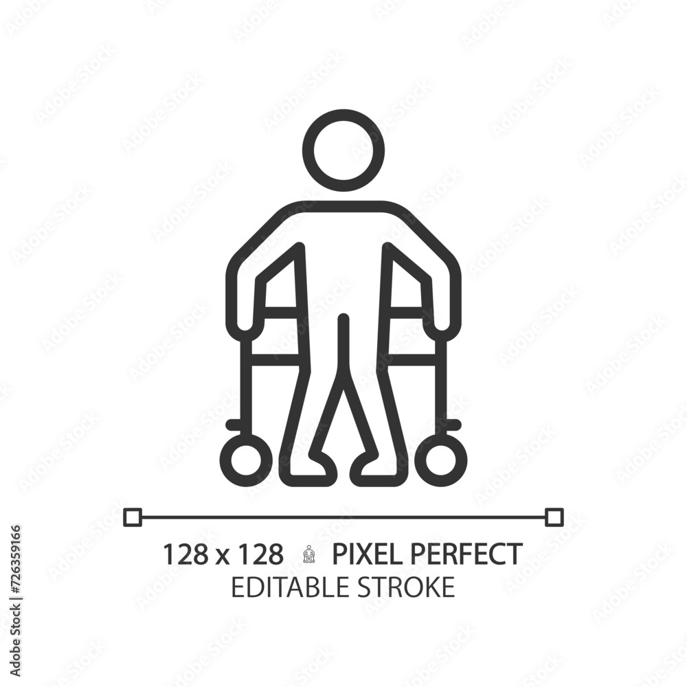 Canvas Prints Cerebral palsy linear icon. Physical disability, genetic disorder. Lifelong medical condition. Special needs. Thin line illustration. Contour symbol. Vector outline drawing. Editable stroke