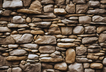  A close-up shot of a rustic stone wall
