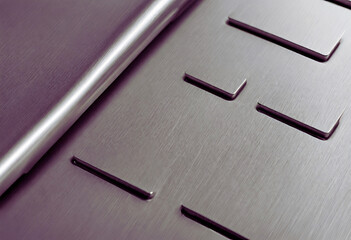 A close-up of brushed stainless steel