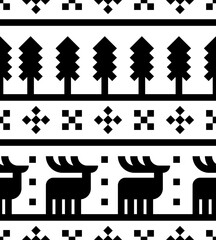 Deer ethnographic pattern seamless. Elk ethnographical background. texture Northern peoples and cultures
