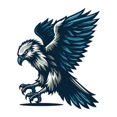 Obraz premium Wild animal bird of prey, raptor bird vector design illustration, hawk eagle falcon logo flat design template isolated on white background