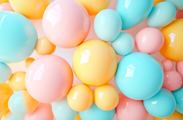Fototapeta na wymiar A vibrant burst of sugary delights, these food-colored balloons add a playful touch to any party setting