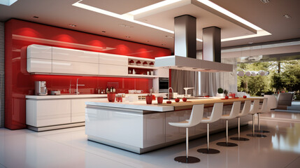 Modern kitchen interior with kitchen
