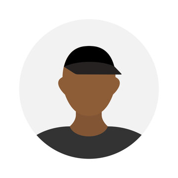 Empty face icon avatar with cap. Vector illustration.