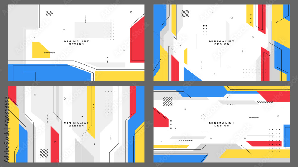 Wall mural vector illustration. modern art graphic. dynamic geometric background set. flat design elements for 