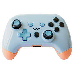 a colorful gaming controller with buttons, isolated on a transparent background
