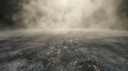 Misty Dark Concrete Floor Texture with Ambient Light Reflection - obrazy, fototapety, plakaty