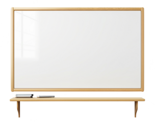 Clear Empty Realistic Whiteboard. Front View Template. Ai Generative