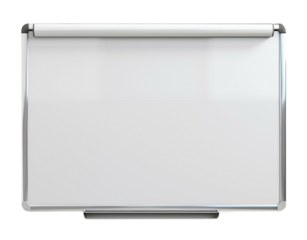 Clear Empty Realistic Whiteboard. Front View Template. Ai Generative