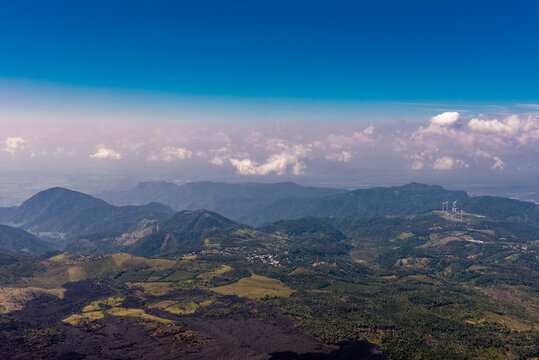 Guatemala Landscape with Mountain. Next to Pacaya Volcano. Lava on the ground. © Mindaugas Dulinskas