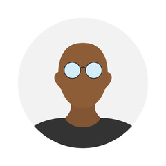 Empty face icon avatar with glasses. Vector illustration.