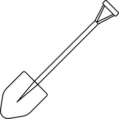 Shovel Outline Vector Illustration