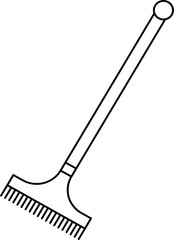 Rake Outline Vector Illustration