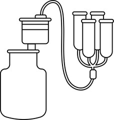 Milking Machine Outline Vector Illustration