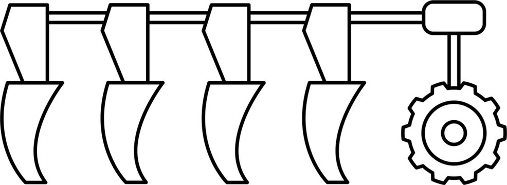 black plow gear outline clip art preview