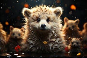 Obraz premium cute animals in nature 