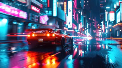 Fototapeta na wymiar street racing AAA videogame gameplay with information datum design for console playing to earn gaming crypto tokens and cryptocurrency project future as wide banner UI