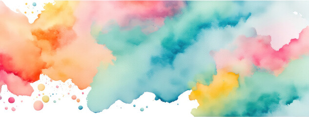 Vibrant Pastel Rainbow Watercolor Explosion