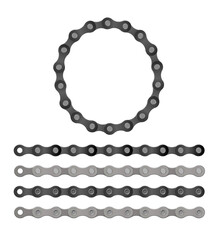 Bicycle chain design vector illustration Cartoon silhouette for bike chain on bicycle. Cycling line pattern. Motorcycle chain symbol. Chain machine sign.