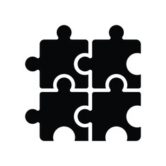 Puzzle pieces icon vector on trendy design