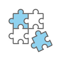 Puzzle pieces icon vector on trendy design
