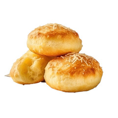 Brazilian snack traditional cheese bread, isolated on transparent background, png, Clipping Path,