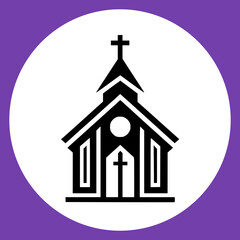 Church logo icon vector illustration