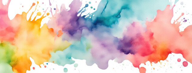 Vibrant Pastel Rainbow Watercolor Explosion