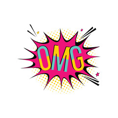 omg ballon cartoon comic splash vector background template