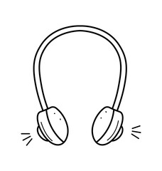 Wireless headphones cartoon icon. Vector illustration of a musical device. Isolate on white.
