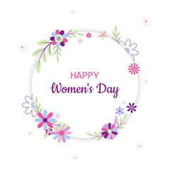 Happy Women's Day Greeting Card. Vector Illustration.