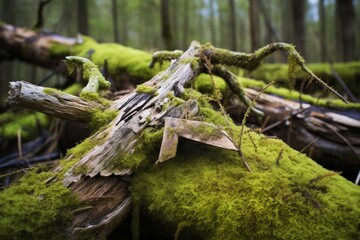 Fototapeta premium a dead tree in an otherwise verdant forest