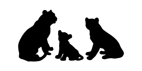 Tiger silhouette 2022 - vector isolated background. Wild cats .