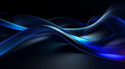 Obraz premium Abstract futuristic background with blue wave shapes. Visualization of motion waves. Wallpaper or backdrop for modern projects