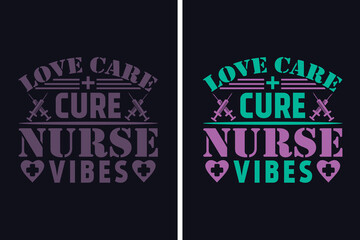 Love Care Cure Nurse Vbes Nurse Life, Saving One Patient At A Time, Nurse Life, Hospital nurse T-Shirt, Doctor student shirt model, Half Leopard Nurse, Unique Profession-Themed Design