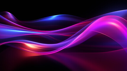 Abstract futuristic background with red and violet wave shapes. Visualization of motion waves. Wallpaper or backdrop for modern projects