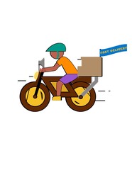 Vector of Delivery Guy On Motion