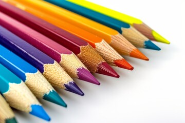 Obraz premium set of colorful pencils, isolated, white background