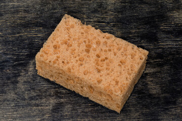 Kitchen soft synthetic cleaning sponge with hard urethane abrasive layer