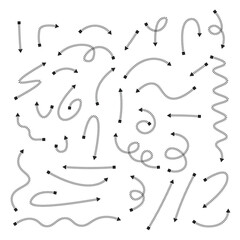 Set of Arrows Isolated On White Background