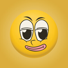 3d Imojis Emoticon Isolated on Yellow Background