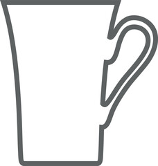 Tea Cup Outline Icon. Vector Illustration.