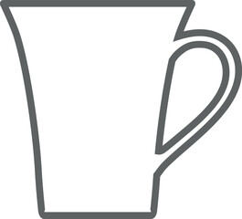 Tea Cup Outline Icon. Vector Illustration.