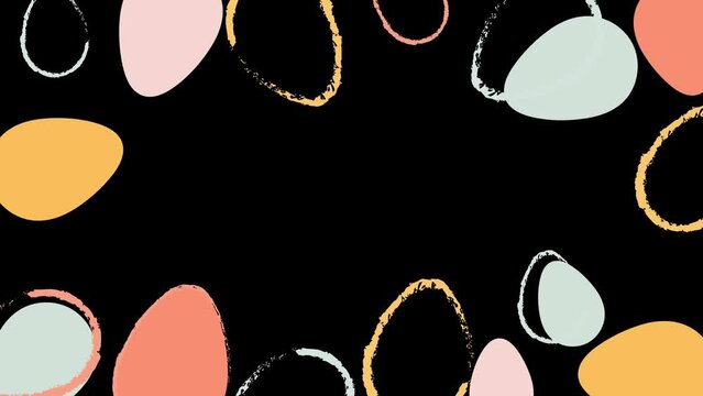 4k Happy Easter animation. Happy Easter background with negative space area