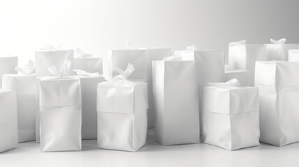 3d rendering white packing bags
