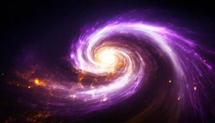 Abstract galaxy space swirl purple,white swirl twirl in the middle a flash of fire light. a lot of stars,dark sky background. ideal for wallpaper or overlay.
